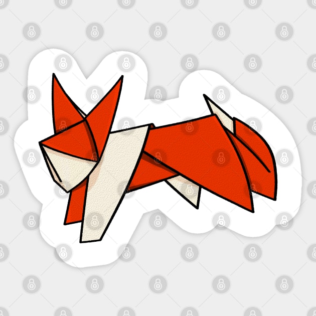 Cute Orange Origami Fox Sticker by mailboxdisco